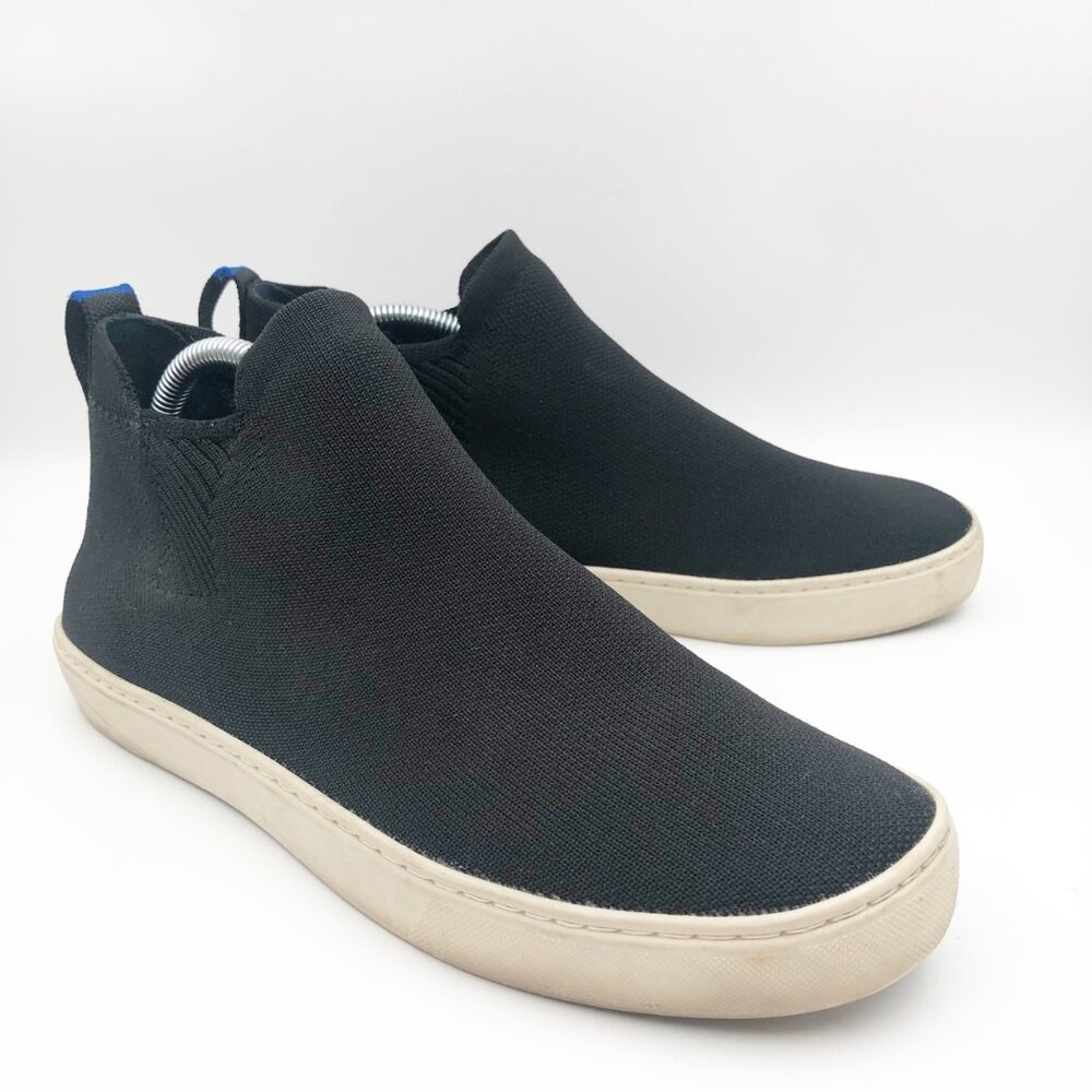 ROTHY'S Shoes Womens 10.5 The Chelsea Black Slip On High Top Sneakers Boots